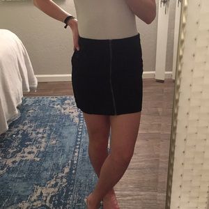 Black denim skirt with zipper from Forever 21